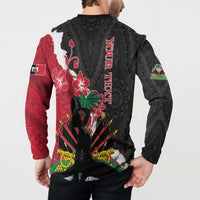 Personalised Ayiti Neg Marron Button Sweatshirt Dashiki Mix Polynesian Pattern - Wonder Print Shop