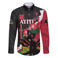 Personalised Ayiti Neg Marron Family Matching Long Sleeve Bodycon Dress and Hawaiian Shirt Dashiki Mix Polynesian Pattern - Wonder Print Shop