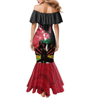 Personalised Ayiti Neg Marron Family Matching Mermaid Dress and Hawaiian Shirt Dashiki Mix Polynesian Pattern - Wonder Print Shop