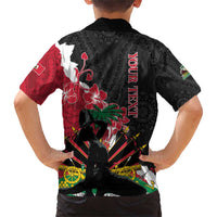 Personalised Ayiti Neg Marron Family Matching Short Sleeve Bodycon Dress and Hawaiian Shirt Dashiki Mix Polynesian Pattern - Wonder Print Shop