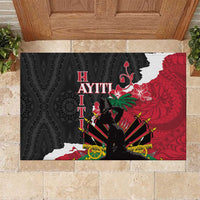 Ayiti Neg Marron Rubber Doormat Dashiki Mix Polynesian Pattern - Wonder Print Shop