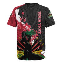 Personalised Ayiti Neg Marron Rugby Jersey Dashiki Mix Polynesian Pattern - Wonder Print Shop