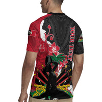 Personalised Ayiti Neg Marron Rugby Jersey Dashiki Mix Polynesian Pattern - Wonder Print Shop
