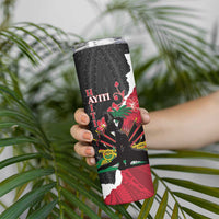 Personalised Ayiti Neg Marron Skinny Tumbler Dashiki Mix Polynesian Pattern - Wonder Print Shop