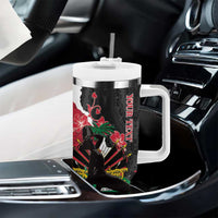 Personalised Ayiti Neg Marron Tumbler With Handle Dashiki Mix Polynesian Pattern - Wonder Print Shop