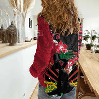 Personalised Ayiti Neg Marron Women Casual Shirt Dashiki Mix Polynesian Pattern - Wonder Print Shop