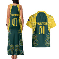 Custom Australia Cricket Couples Matching Tank Maxi Dress and Hawaiian Shirt Aussies Champions - Wonder Print Shop