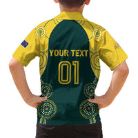 Custom Australia Cricket Family Matching Long Sleeve Bodycon Dress and Hawaiian Shirt Aussies Champions - Wonder Print Shop