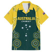 Custom Australia Cricket Family Matching Off The Shoulder Long Sleeve Dress and Hawaiian Shirt Aussies Champions - Wonder Print Shop