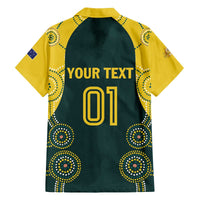 Custom Australia Cricket Family Matching Off The Shoulder Long Sleeve Dress and Hawaiian Shirt Aussies Champions - Wonder Print Shop
