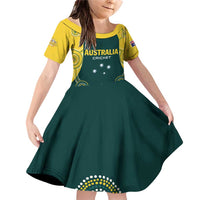Custom Australia Cricket Family Matching Off Shoulder Short Dress and Hawaiian Shirt Aussies Champions - Wonder Print Shop