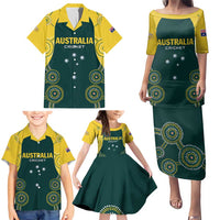 Custom Australia Cricket Family Matching Puletasi and Hawaiian Shirt Aussies Champions - Wonder Print Shop