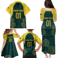 Custom Australia Cricket Family Matching Puletasi and Hawaiian Shirt Aussies Champions - Wonder Print Shop