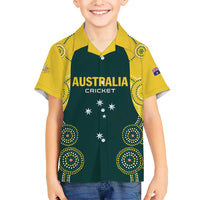 Custom Australia Cricket Family Matching Short Sleeve Bodycon Dress and Hawaiian Shirt Aussies Champions - Wonder Print Shop
