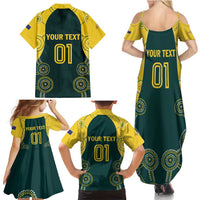 Custom Australia Cricket Family Matching Summer Maxi Dress and Hawaiian Shirt Aussies Champions - Wonder Print Shop