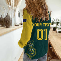 Custom Australia Cricket Women Casual Shirt Aussies Champions - Wonder Print Shop