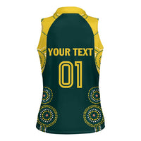 Custom Australia Cricket Women Sleeveless Polo Shirt Aussies Champions - Wonder Print Shop