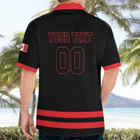 Custom Canada 2026 Hockey Hawaiian Shirt Team Maple Leaf Black Version - Wonder Print Shop