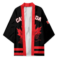 Custom Canada 2026 Hockey Kimono Team Maple Leaf Black Version - Wonder Print Shop