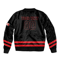 Custom Canada 2026 Hockey Sleeve Zip Bomber Jacket Team Maple Leaf Black Version - Wonder Print Shop