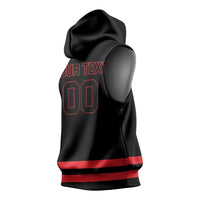 Custom Canada 2026 Hockey Sleeveless Hoodie Team Maple Leaf Black Version - Wonder Print Shop