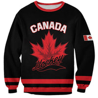 Custom Canada 2026 Hockey Sweatshirt Team Maple Leaf Black Version - Wonder Print Shop