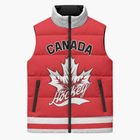 Custom Canada 2026 Hockey Sleeveless Puffer Jacket Team Maple Leaf Red Version - Wonder Print Shop