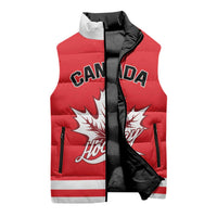 Custom Canada 2026 Hockey Sleeveless Puffer Jacket Team Maple Leaf Red Version - Wonder Print Shop