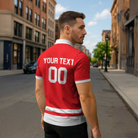 Custom Canada 2026 Hockey Zipper Polo Shirt Team Maple Leaf Red Version - Wonder Print Shop