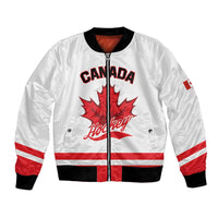 Custom Canada 2026 Hockey Bomber Jacket Team Maple Leaf White Version - Wonder Print Shop