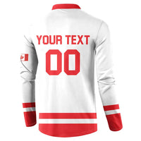 Custom Canada 2026 Hockey Button Sweatshirt Team Maple Leaf White Version - Wonder Print Shop
