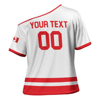Custom Canada 2026 Hockey Cross Shoulder Shirt Team Maple Leaf White Version - Wonder Print Shop