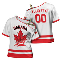 Custom Canada 2026 Hockey Cross Shoulder Shirt Team Maple Leaf White Version - Wonder Print Shop