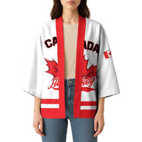 Custom Canada 2026 Hockey Kimono Team Maple Leaf White Version - Wonder Print Shop