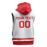Custom Canada 2026 Hockey Sleeveless Zip Hoodie Team Maple Leaf White Version - Wonder Print Shop