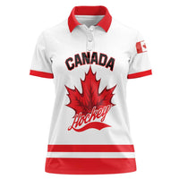 Custom Canada 2026 Hockey Women Polo Shirt Team Maple Leaf White Version - Wonder Print Shop
