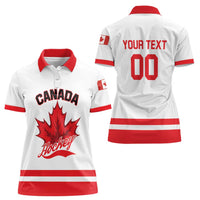 Custom Canada 2026 Hockey Women Polo Shirt Team Maple Leaf White Version - Wonder Print Shop