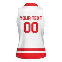 Custom Canada 2026 Hockey Women Sleeveless Polo Shirt Team Maple Leaf White Version - Wonder Print Shop