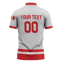 Custom Canada 2026 Hockey Zipper Polo Shirt Team Maple Leaf White Version - Wonder Print Shop