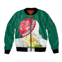 Bangladesh Independence Day Bomber Jacket Royal Bengal Tiger With Water Lily - Wonder Print Shop