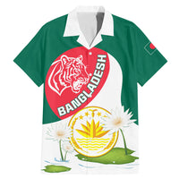 Bangladesh Independence Day Family Matching Mermaid Dress and Hawaiian Shirt Royal Bengal Tiger With Water Lily - Wonder Print Shop