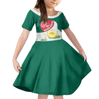 Bangladesh Independence Day Family Matching Off Shoulder Long Sleeve Dress and Hawaiian Shirt Royal Bengal Tiger With Water Lily - Wonder Print Shop