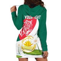 Bangladesh Independence Day Hoodie Dress Royal Bengal Tiger With Water Lily - Wonder Print Shop