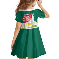 Bangladesh Independence Day Kid Short Sleeve Dress Royal Bengal Tiger With Water Lily - Wonder Print Shop