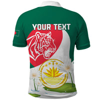 Bangladesh Independence Day Polo Shirt Royal Bengal Tiger With Water Lily - Wonder Print Shop