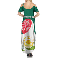 Bangladesh Independence Day Summer Maxi Dress Royal Bengal Tiger With Water Lily - Wonder Print Shop