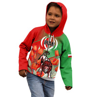 Iran Republic Day Kid Hoodie Asiatic Lion With Tulip Flower - Wonder Print Shop