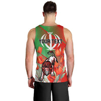Iran Republic Day Men Tank Top Asiatic Lion With Tulip Flower - Wonder Print Shop