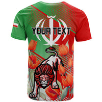 Iran Republic Day T Shirt Asiatic Lion With Tulip Flower - Wonder Print Shop