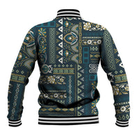 Persian Patchwork Pattern Baseball Jacket Unique Blue - Wonder Print Shop